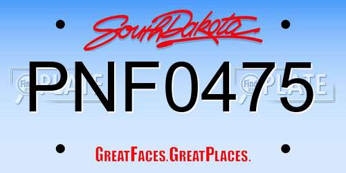 PNF0475 South Dakota License Plate