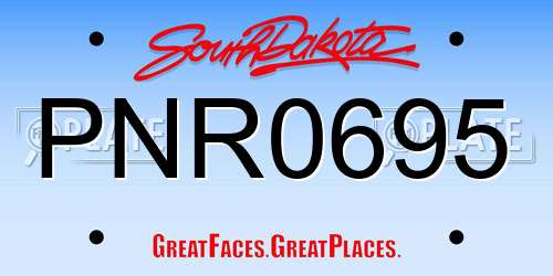 PNR0695 South Dakota License Plate