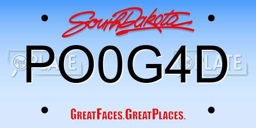 PO0G4D South Dakota License Plate