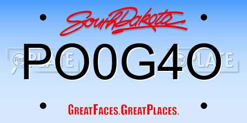 PO0G4O South Dakota License Plate