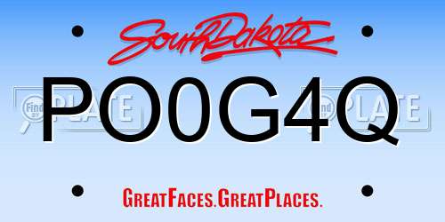 PO0G4Q South Dakota License Plate