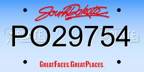 PO29754 South Dakota License Plate