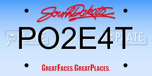 PO2E4T South Dakota License Plate
