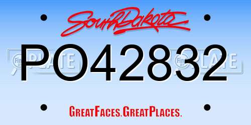 PO42832 South Dakota License Plate