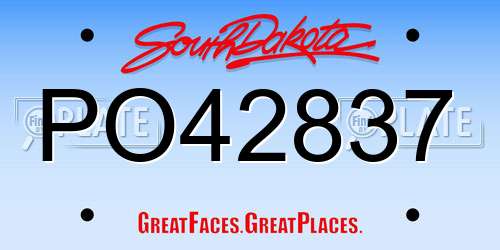 PO42837 South Dakota License Plate