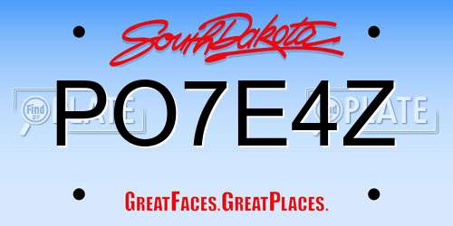 PO7E4Z South Dakota License Plate