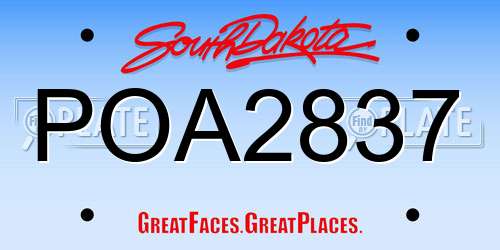 POA2837 South Dakota License Plate