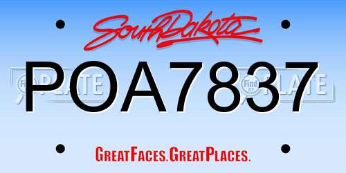 POA7837 South Dakota License Plate