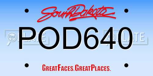 POD640 South Dakota License Plate