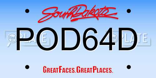 POD64D South Dakota License Plate