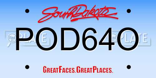 POD64O South Dakota License Plate