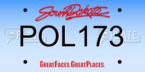 POL173 South Dakota License Plate