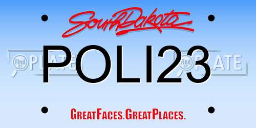 POLI23 South Dakota License Plate
