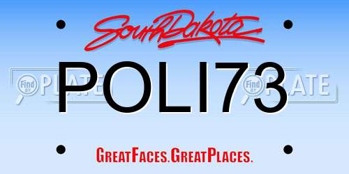 POLI73 South Dakota License Plate
