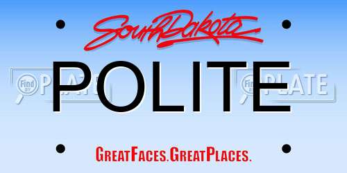 POLITE South Dakota License Plate