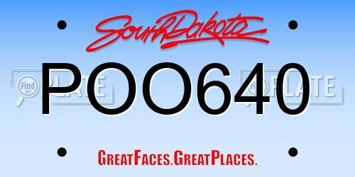 POO640 South Dakota License Plate