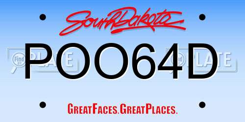 POO64D South Dakota License Plate