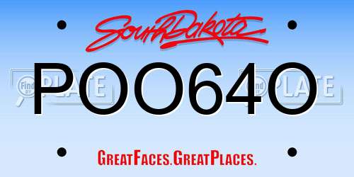POO64O South Dakota License Plate