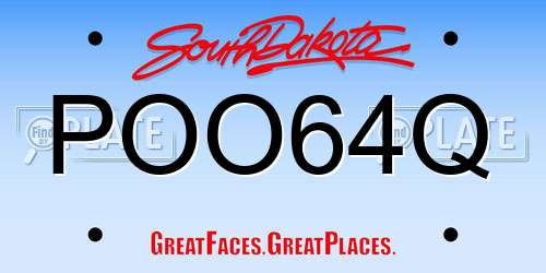 POO64Q South Dakota License Plate