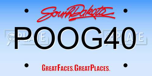 POOG40 South Dakota License Plate
