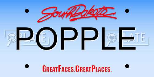 POPPLE South Dakota License Plate