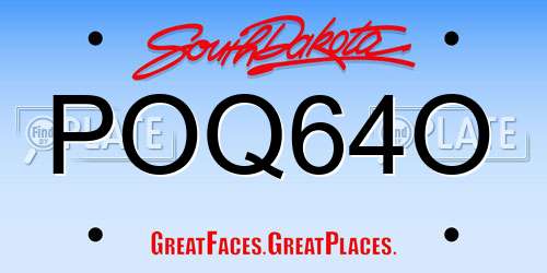 POQ64O South Dakota License Plate