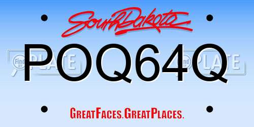POQ64Q South Dakota License Plate