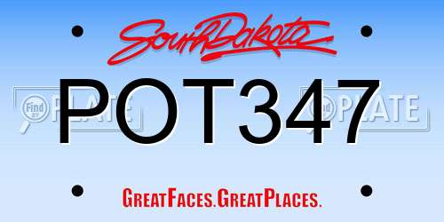 POT347 South Dakota License Plate
