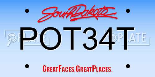 POT34T South Dakota License Plate