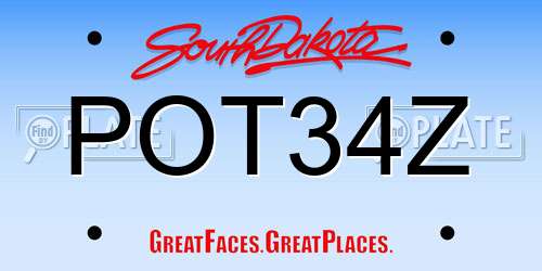 POT34Z South Dakota License Plate