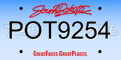 POT9254 South Dakota License Plate