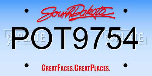 POT9754 South Dakota License Plate