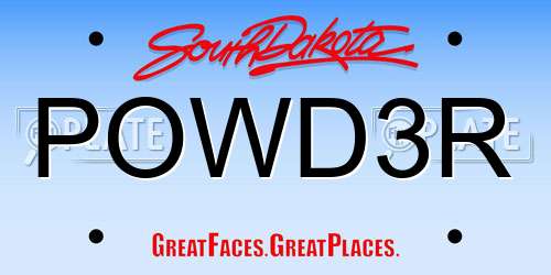 POWD3R South Dakota License Plate
