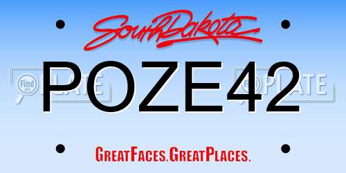 POZE42 South Dakota License Plate