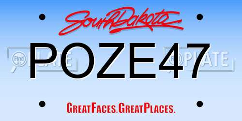 POZE47 South Dakota License Plate
