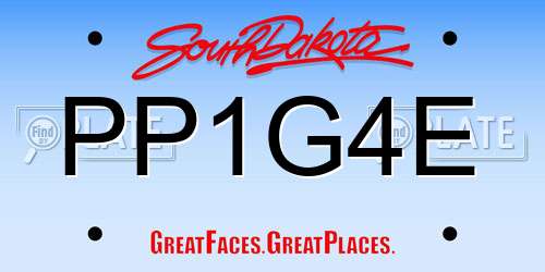 PP1G4E South Dakota License Plate