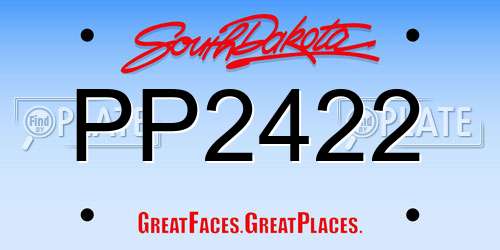 PP2422 South Dakota License Plate