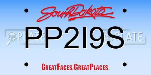 PP2I9S South Dakota License Plate