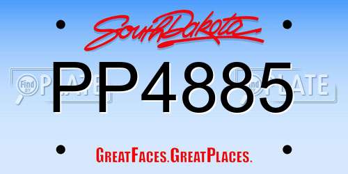 PP4885 South Dakota License Plate