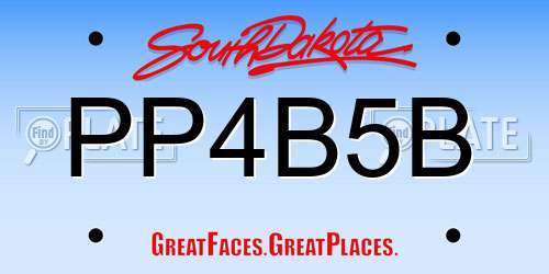 PP4B5B South Dakota License Plate