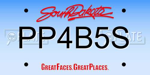 PP4B5S South Dakota License Plate