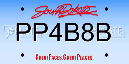 PP4B8B South Dakota License Plate