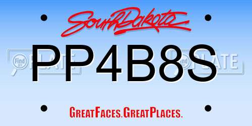 PP4B8S South Dakota License Plate