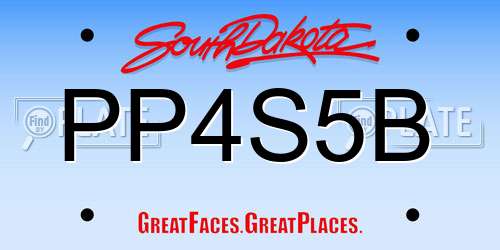 PP4S5B South Dakota License Plate