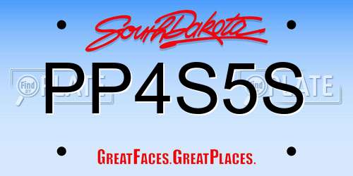 PP4S5S South Dakota License Plate