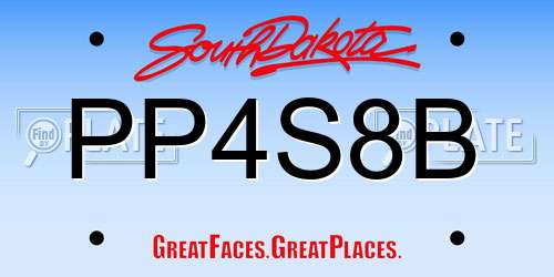 PP4S8B South Dakota License Plate