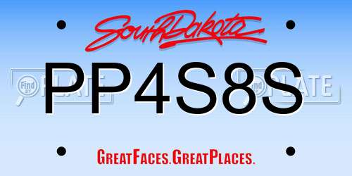 PP4S8S South Dakota License Plate