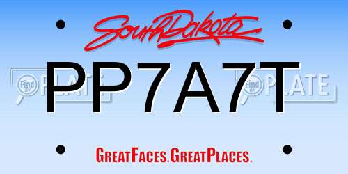 PP7A7T South Dakota License Plate