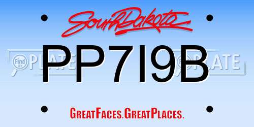 PP7I9B South Dakota License Plate