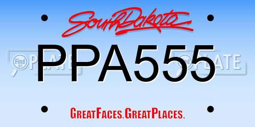 PPA555 South Dakota License Plate